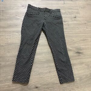 Gap Polka Dot Chino Cropped Pants Black White Slash Pockets Women's Sz 4P Preppy